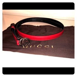 Red Gucci belt